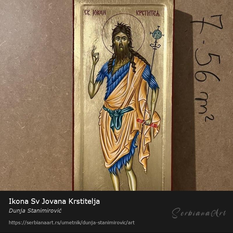 Ikona Sv Jovana Krstitelja, Jajčana tempera/Drvo, Dunja Stanimirović