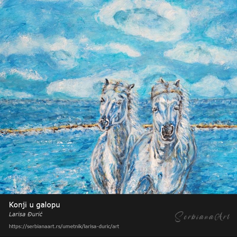 Konji u galopu, Akrilik/Platno, Larisa Đurić