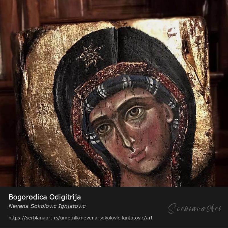 Bogorodica Odigitrija, Ulje/Drvo, Nevena Sokolovic Ignjatovic
