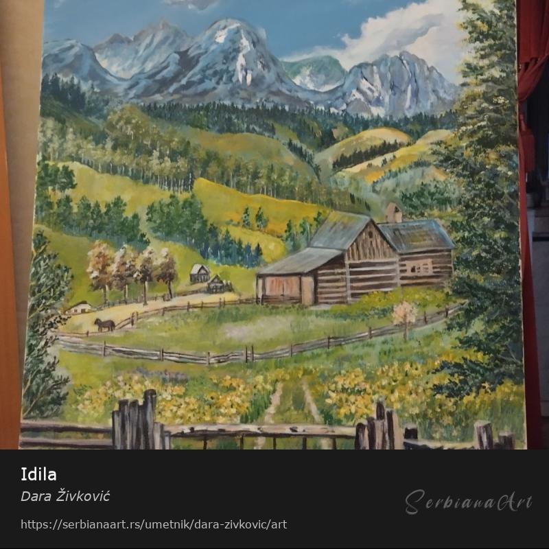 Idila, Akrilik/Platno, Dara Živković