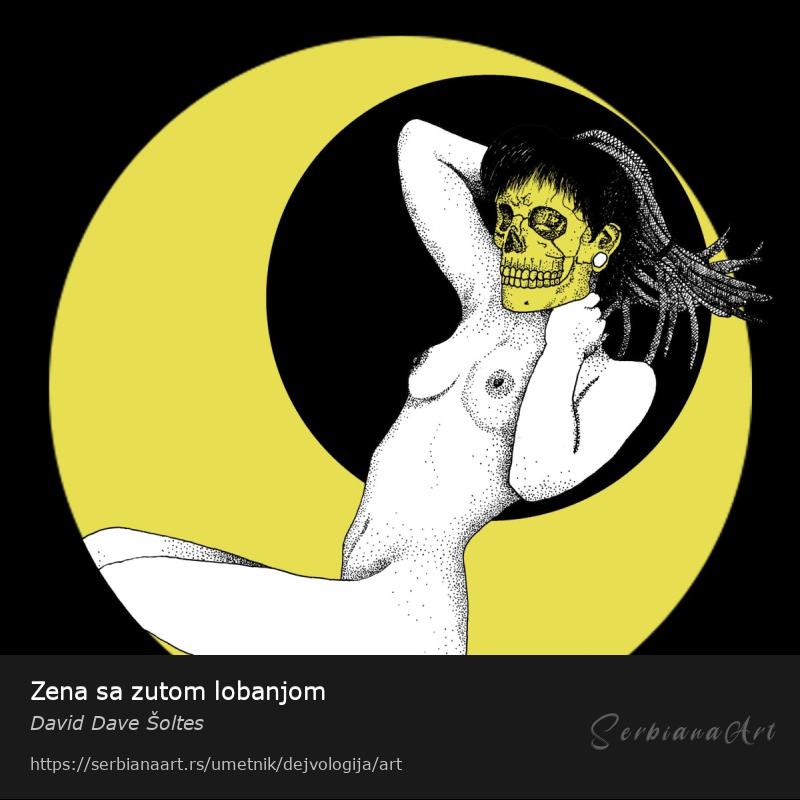 Zena sa zutom lobanjom, Digital Art/Kombinovano, David Dave Šoltes