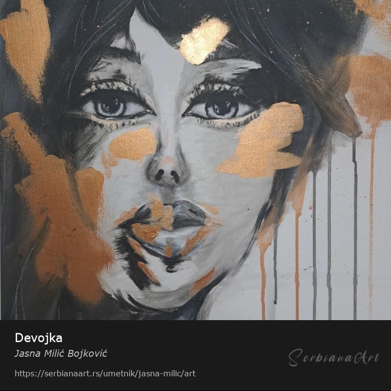 Devojka, Akrilik/Platno, Jasna Milić Bojković