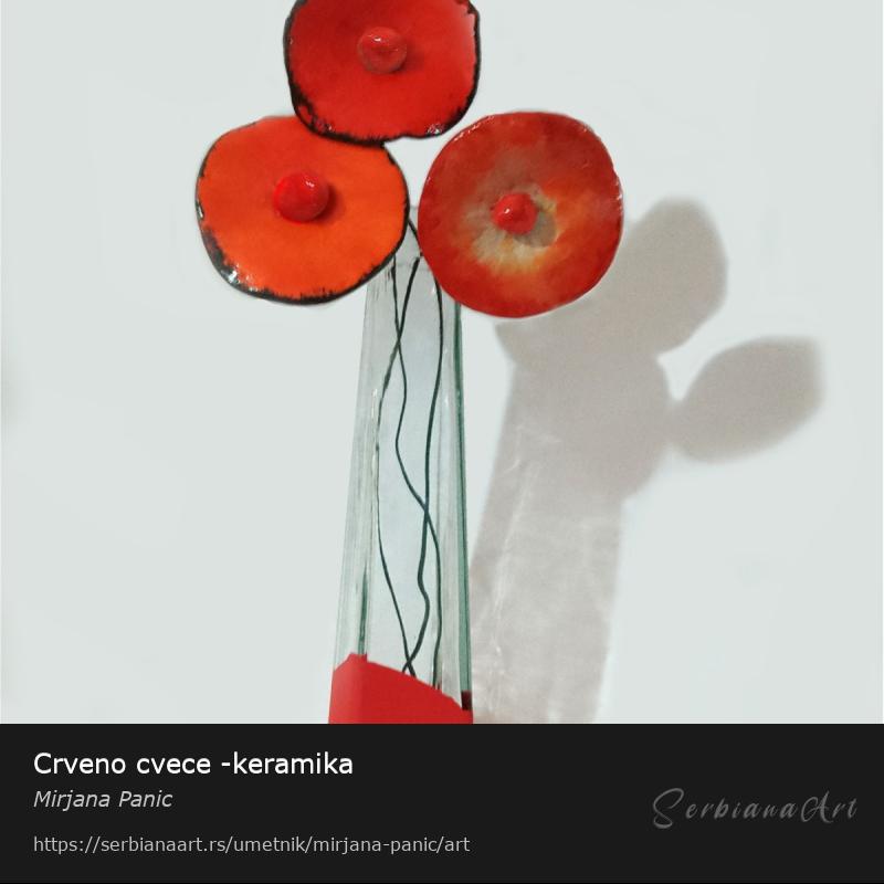 Crveno cvece -keramika, Skulptura/Keramika, Mirjana Panic