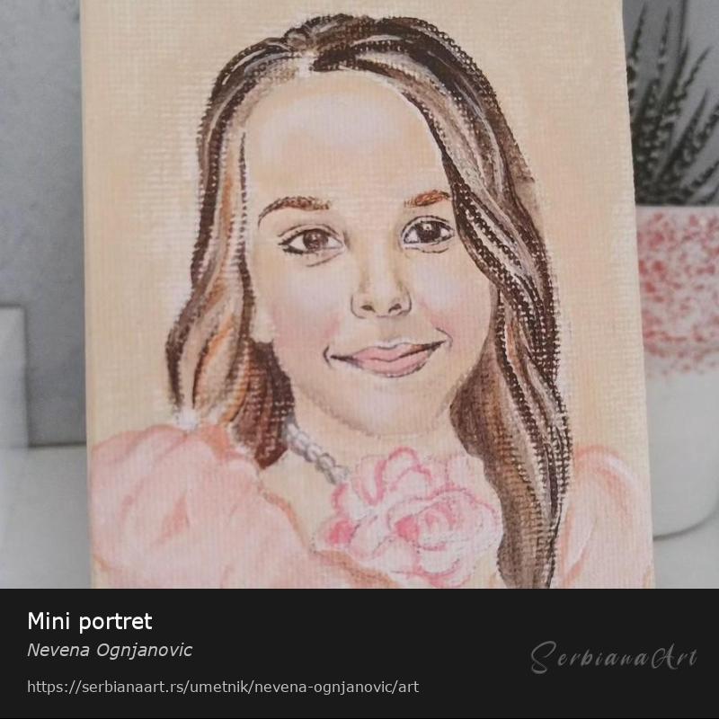 Mini portret, Akrilik/Platno, Nevena Ognjanovic