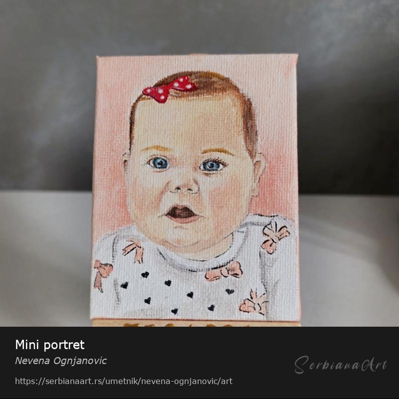 Mini portret, Akrilik/Platno, Nevena Ognjanovic