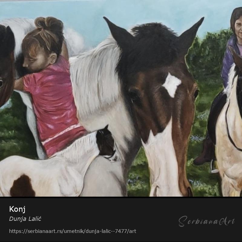 Konj, Tempera/Drvo, Dunja Lalić