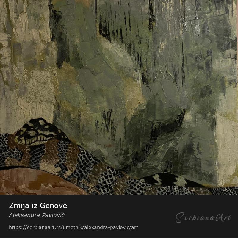 Zmija iz Genove, Ulje/Platno, Aleksandra Pavlović