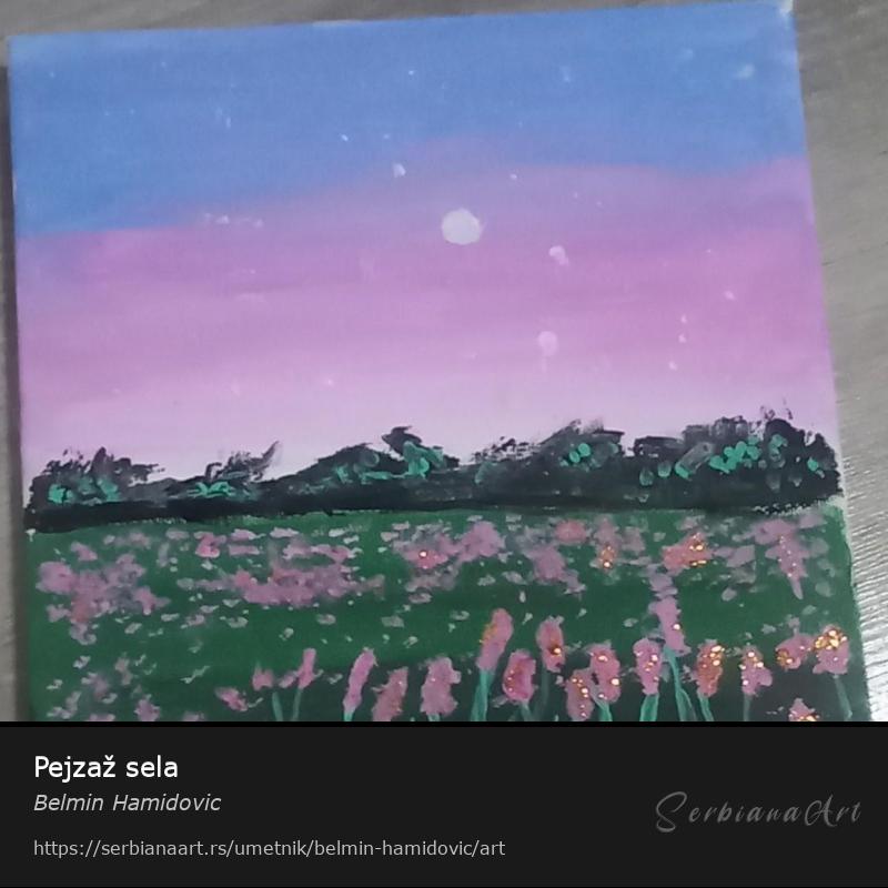 Pejzaž sela, Tempera/Platno, Belmin Hamidovic