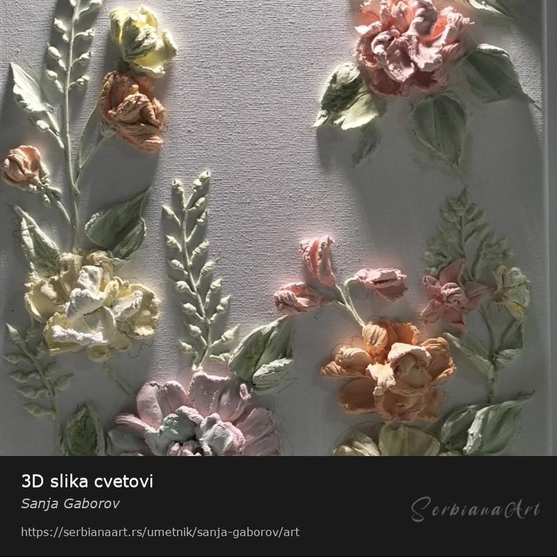 3D slika cvetovi, Kućni dekor/Kombinovano, Sanja Gaborov