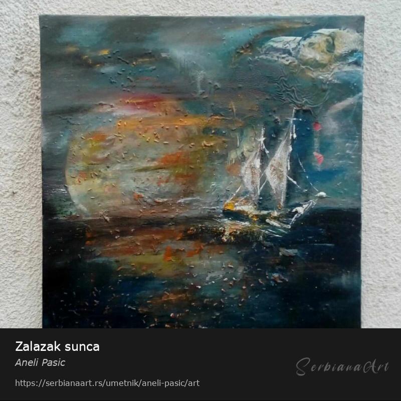 Zalazak sunca, Ulje/Platno, Aneli Pasic