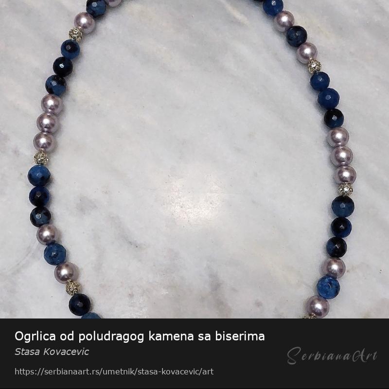 Ogrlica od poludragog kamena sa biserima, Nakit/Kombinovano, Stasa Kovacevic