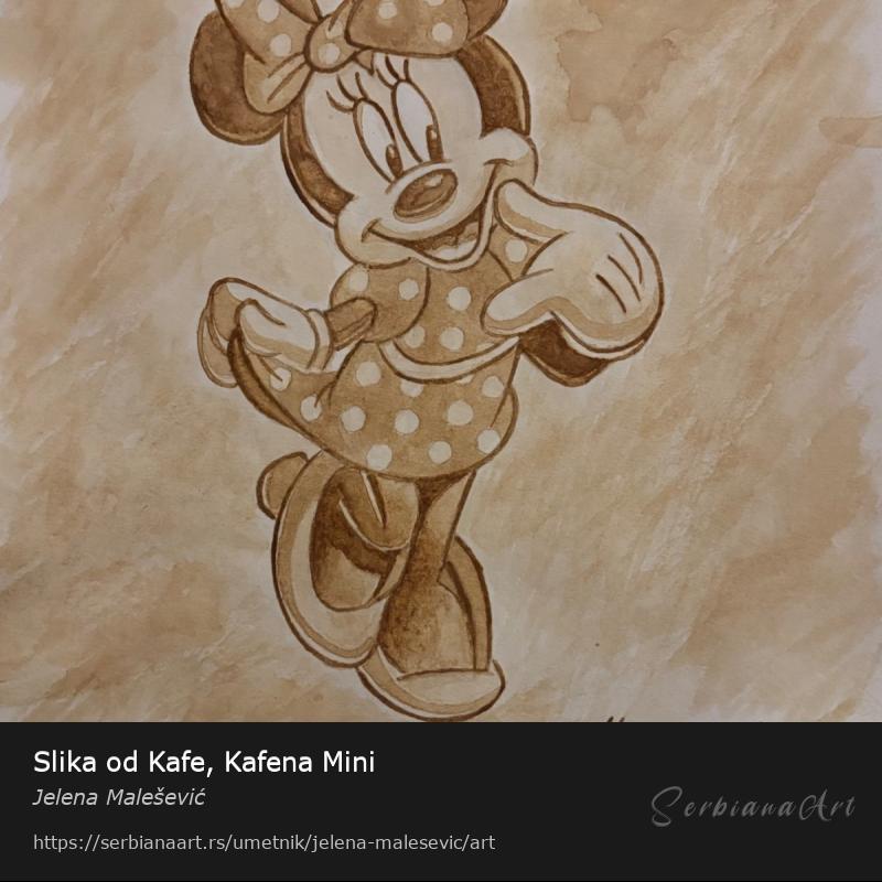 Slika od Kafe, Kafena Mini, Vodene boje/Papir, Jelena Malešević