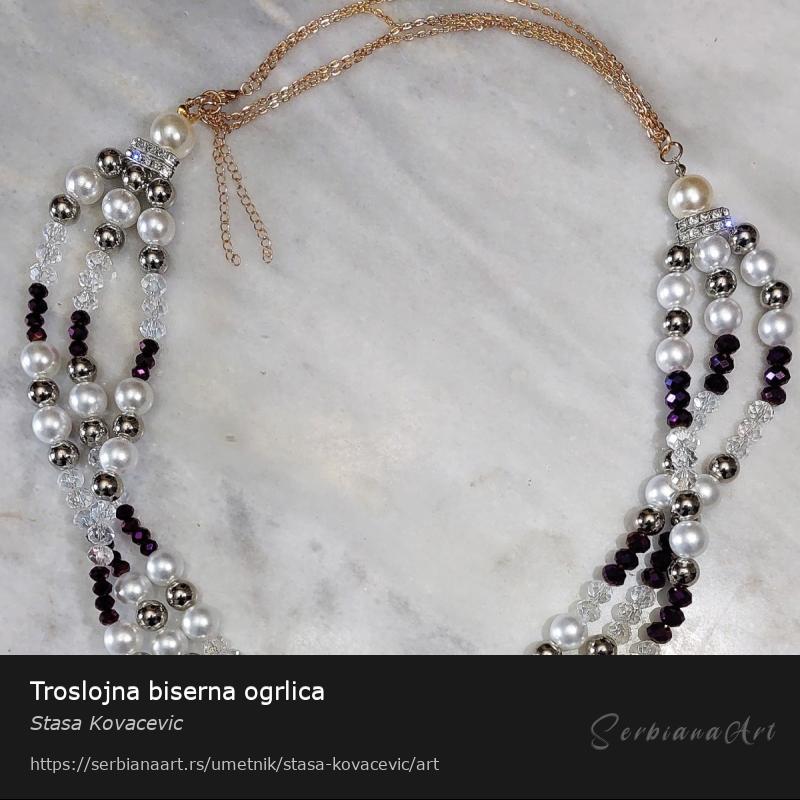 Troslojna biserna ogrlica, Nakit/Kombinovano, Stasa Kovacevic