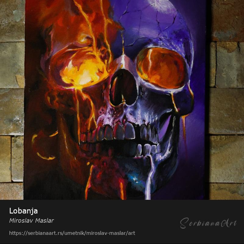 Lobanja, Akrilik/Platno, Miroslav Maslar