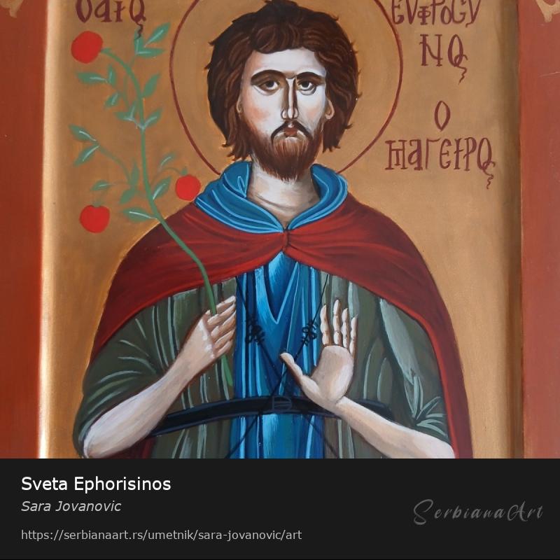 Sveta Ephorisinos, Jajčana tempera/Drvo, Sara Jovanovic