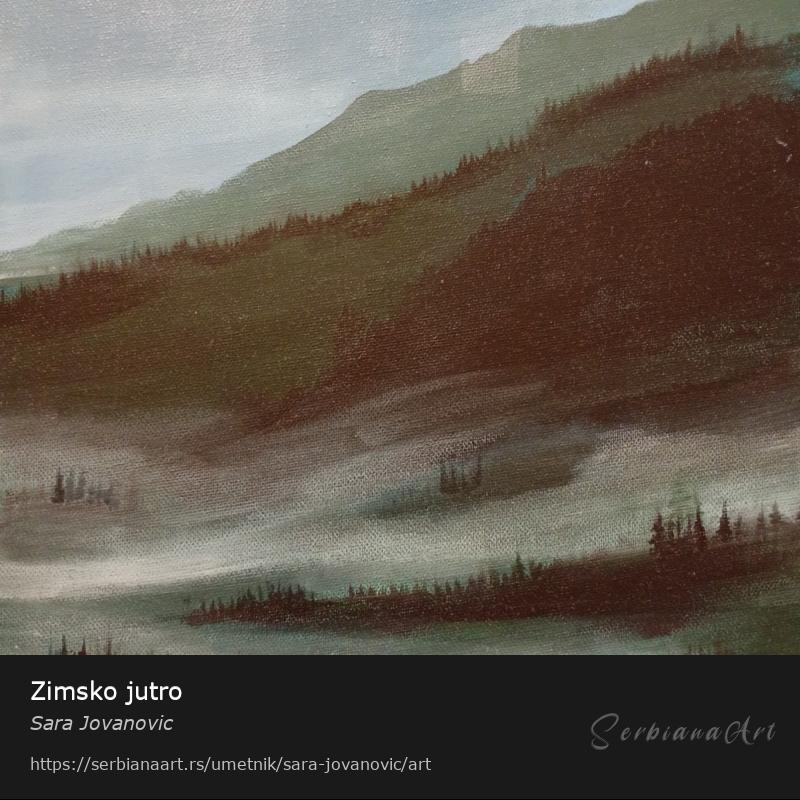 Zimsko jutro, Akrilik/Platno, Sara Jovanovic