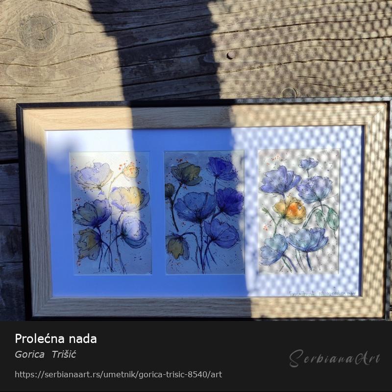 Prolećna nada, Vodene boje/Papir, Gorica  Trišić