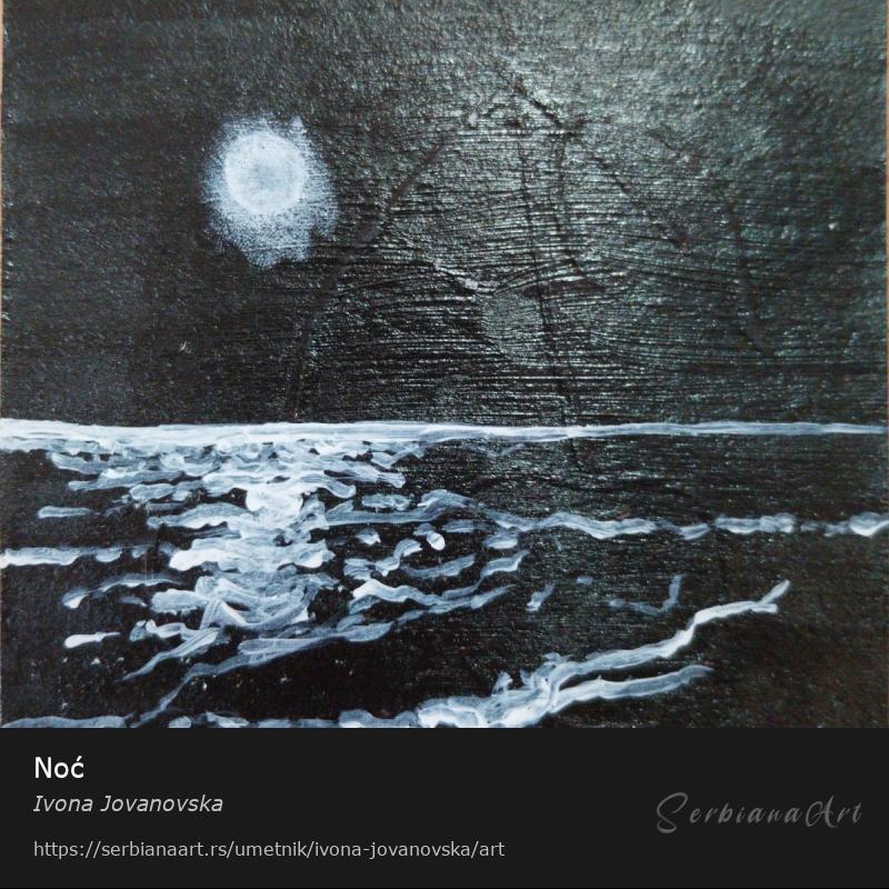 Noć, Akrilik/Papir, Ivona Jovanovska