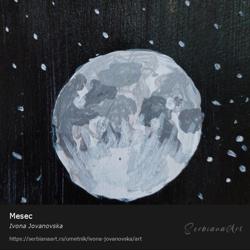Mesec, Akrilik/Papir, Ivona Jovanovska