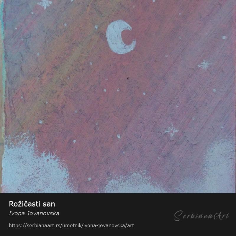 Rožičasti san, Akrilik/Papir, Ivona Jovanovska