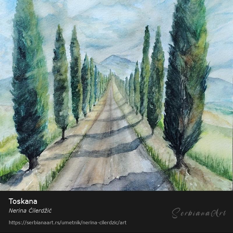 Toskana, Vodene boje/Papir, Nerina Ćilerdžić