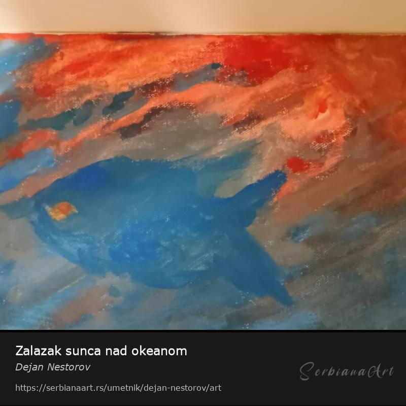 Zalazak sunca nad okeanom, Akrilik/Platno, Dejan Nestorov