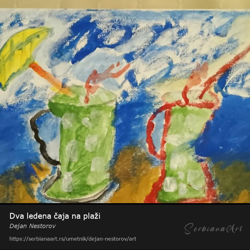 Dva ledena čaja na plaži, Akrilik/Platno, Dejan Nestorov