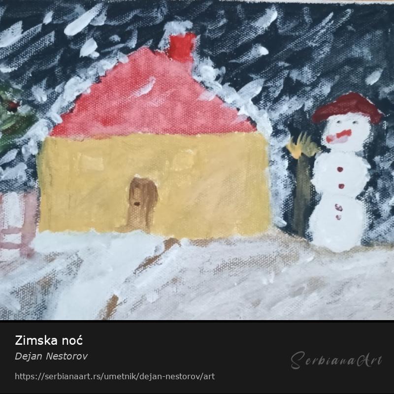 Zimska noć, Akrilik/Platno, Dejan Nestorov