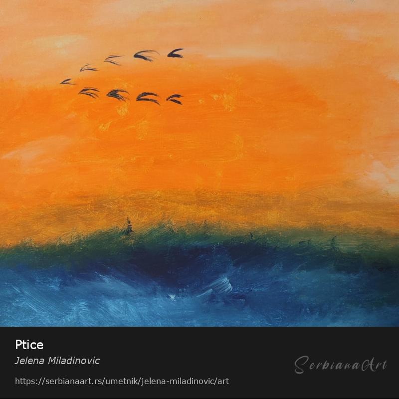 Ptice, Akrilik/Platno, Jelena Miladinovic