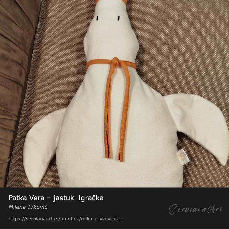Patka Vera – jastuk  igračka, Kreativna rukotvorina/Platno, Milena Ivković