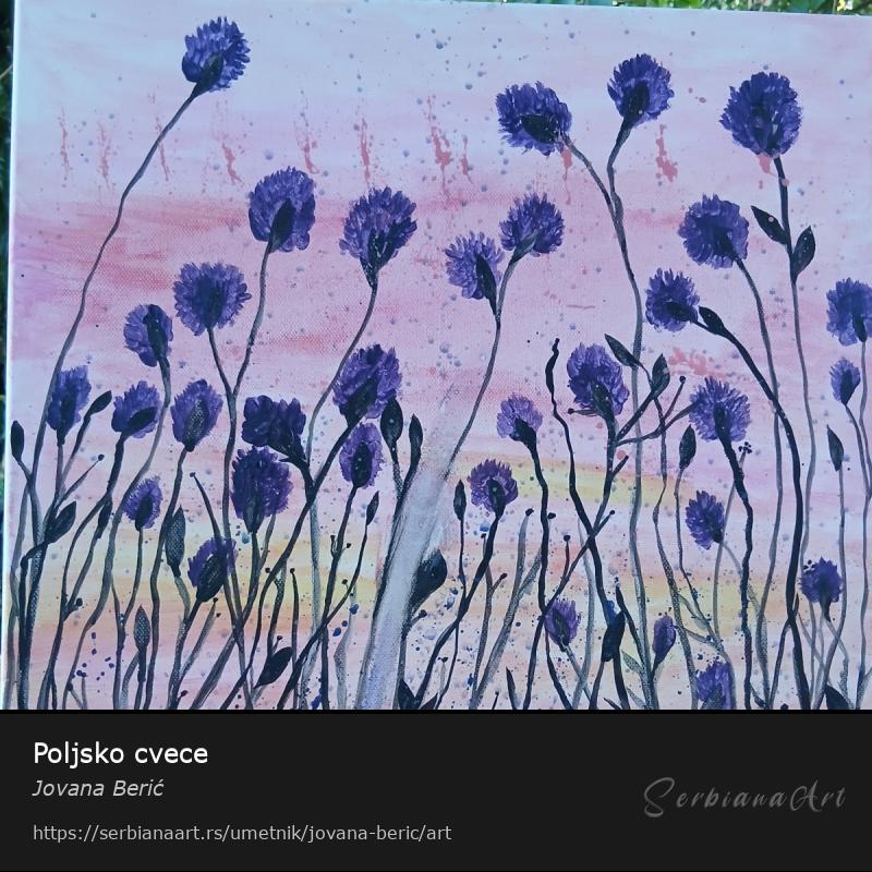 Poljsko cvece, Akrilik/Platno, Jovana Berić