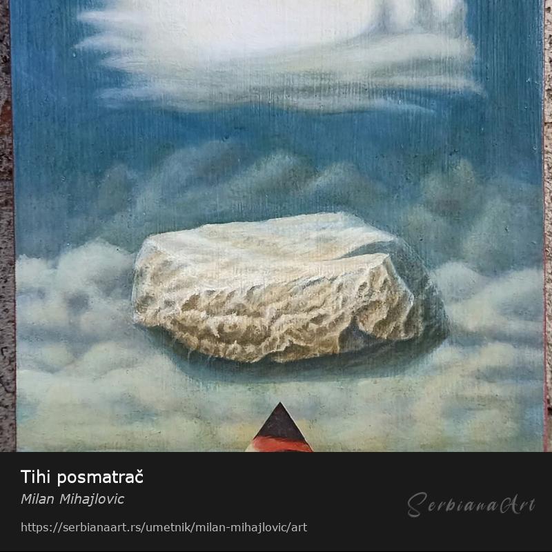 Tihi posmatrač, Ulje/Platno, Milan Mihajlovic