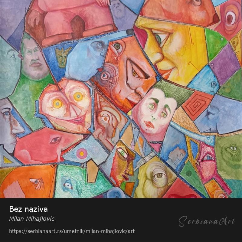 Bez naziva, Akrilik/Papir, Milan Mihajlovic