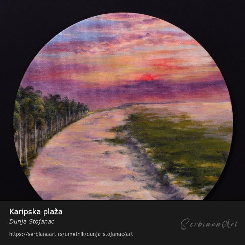 Karipska plaža, Ulje/Platno, Dunja Stojanac