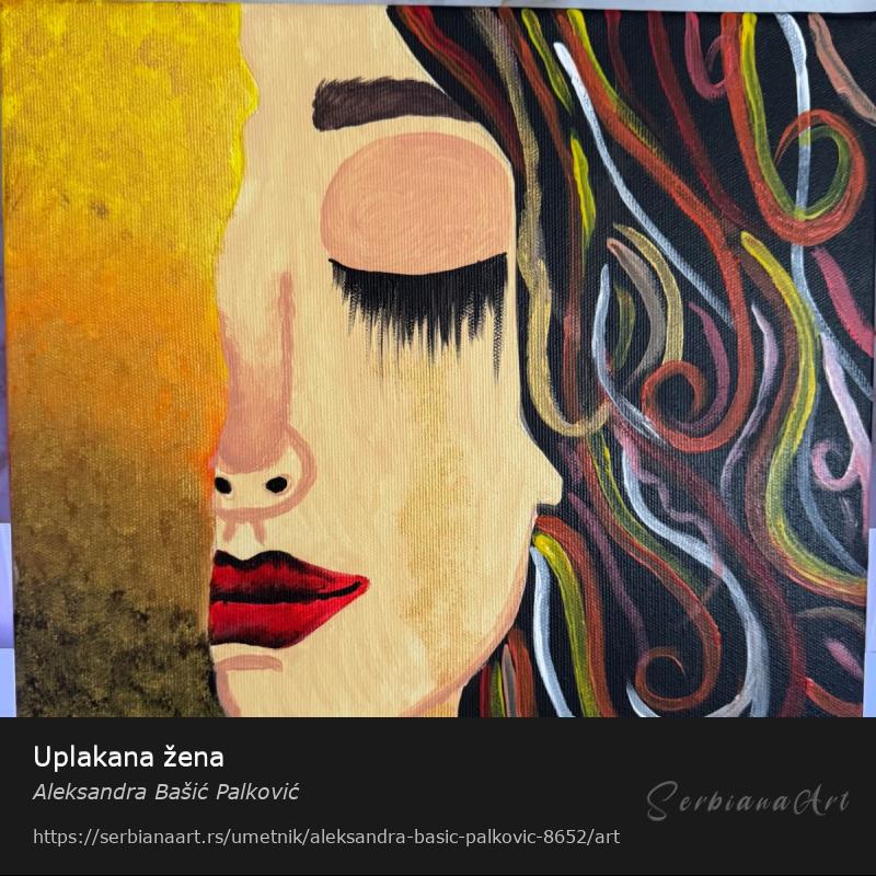 Uplakana žena, Akrilik/Platno, Aleksandra Bašić Palković