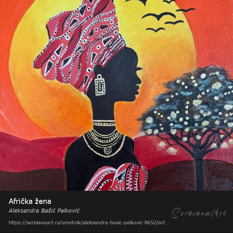 Afrička žena, Akrilik/Platno, Aleksandra Bašić Palković