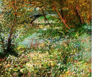 Banks of the Seine with Pont de Clichy in the Spring