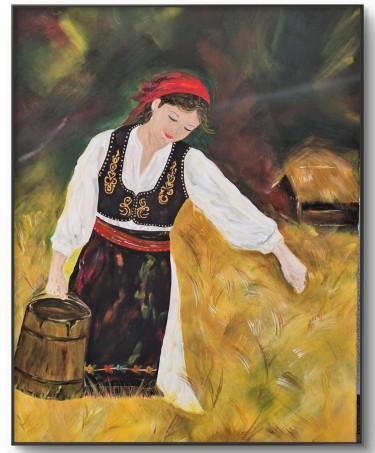 Umetnička slika „Šumadinka“ - Ulje na platnu - Prodaja slika Srbija, autor KRISTINA PETRONIJEVIĆ