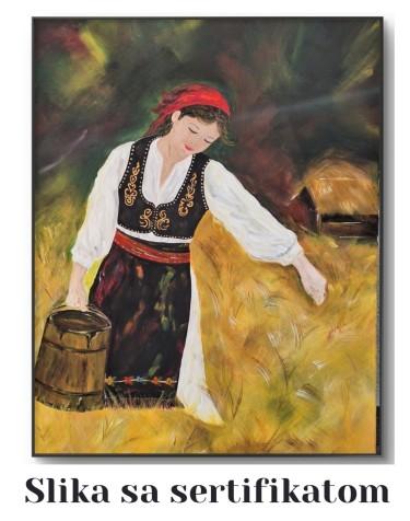 Šumadinka - ulje na platnu, autor KRISTINA PETRONIJEVIĆ