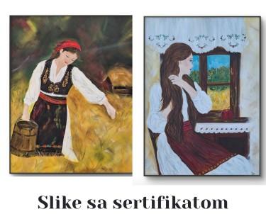 Diptih Šumadinke- slike ulje na platnu, autor KRISTINA PETRONIJEVIĆ