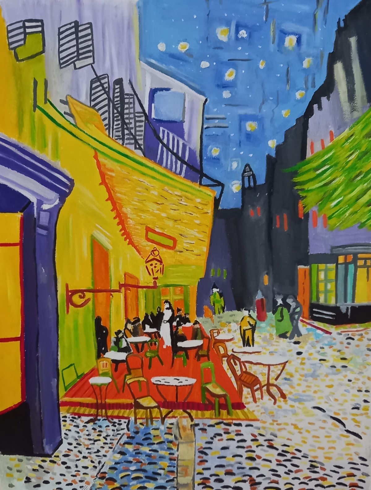 Café Terrace at Night-Vincent van Gogh