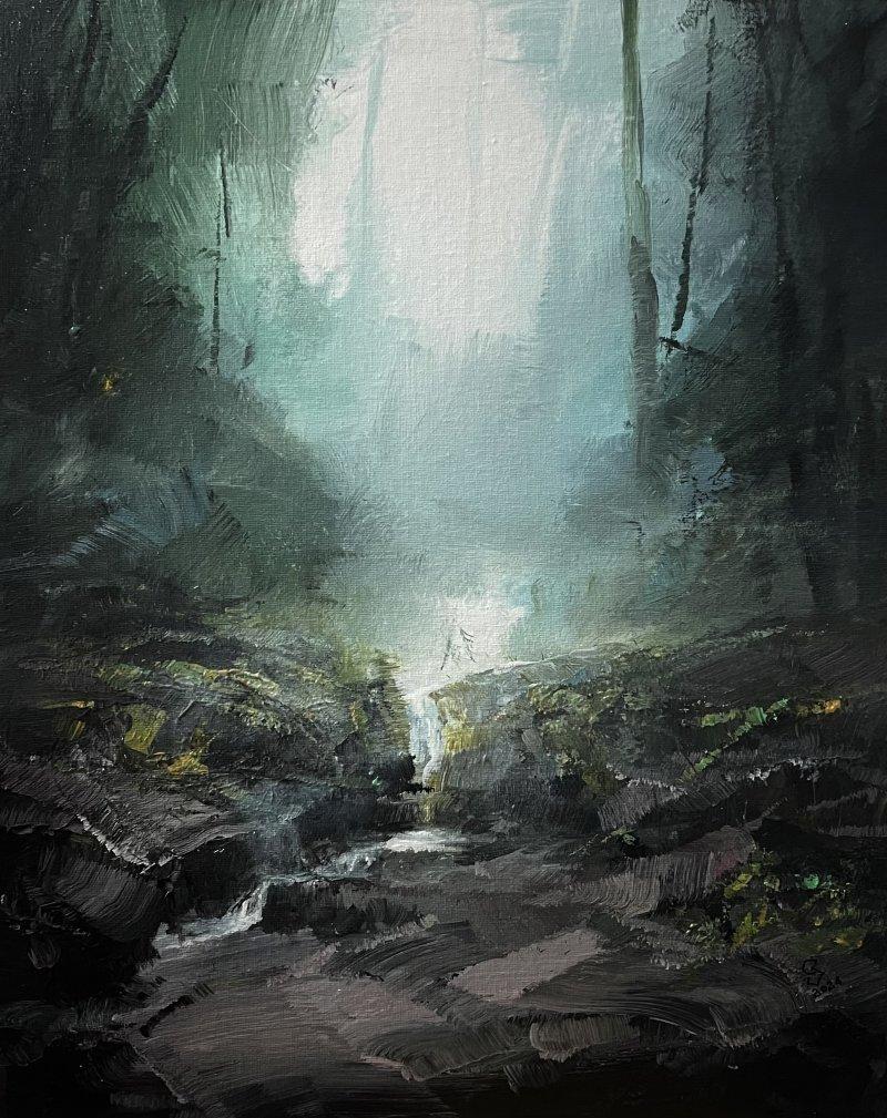 " Misty stream ", Slika Grozdanovski Ivan