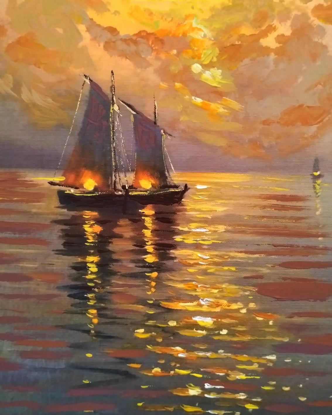 Boats on sunset
