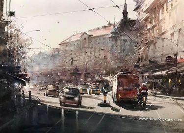 Pogled na Terazije, autor Djukaric Dusan