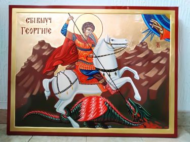 Ikona Sveti Djordje 100x80 cm, autor PRAVOSLAVNE IKONE- ikonopisac Miloš Timotijević