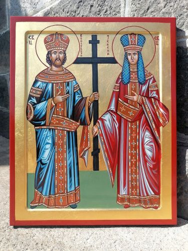 Ikona-Car Konstantin i Carica Jelena 40x50 cm, autor PRAVOSLAVNE IKONE- ikonopisac Miloš Timotijević