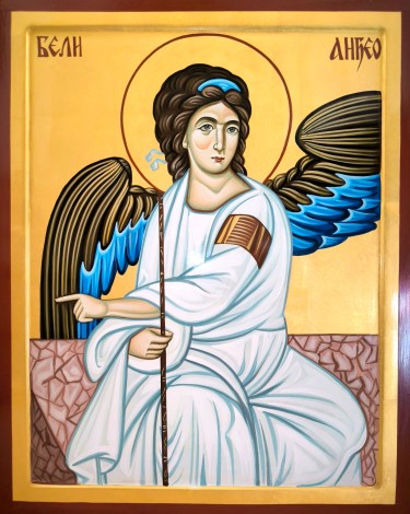 Beli Andjeo 40x50 cm, autor PRAVOSLAVNE IKONE- ikonopisac Miloš Timotijević