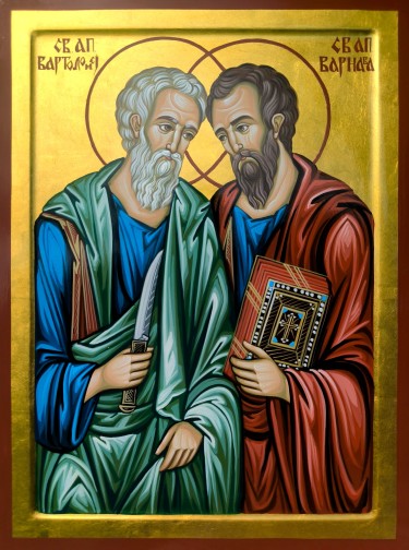 Ikona Sveti Apostoli Vartolomej i Varnava 30x40 cm, autor PRAVOSLAVNE IKONE- ikonopisac Miloš Timotijević