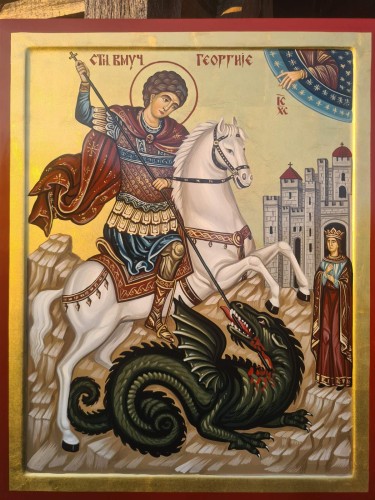 Ikona- Sveti Velikomucenik Georgije, dimenzije 40x50 cm, autor PRAVOSLAVNE IKONE- ikonopisac Miloš Timotijević