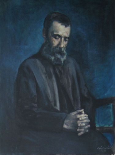 Portret grckog pisca Papadiamandisa (moj poklon muzeju na Skujatosu), , autor PORTRETI CVELE